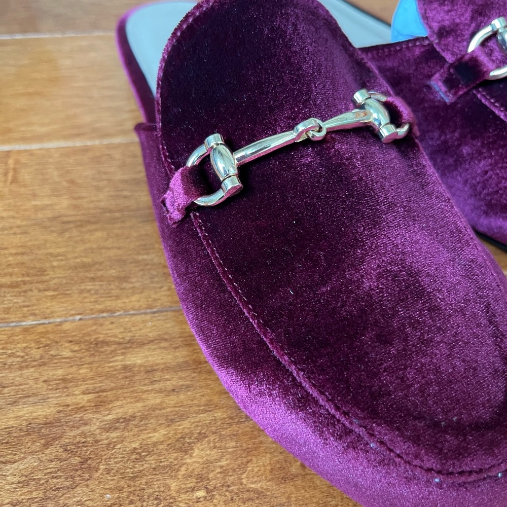 NWT Slip On Wanted Frankie Women's Burgundy Mule Flats Loafers All Sizes - Picture 4 of 9